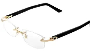 Clear black temple Frameless cartier glasses