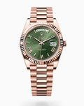 Everose gold-olive green Rolex Day date 40 Watch