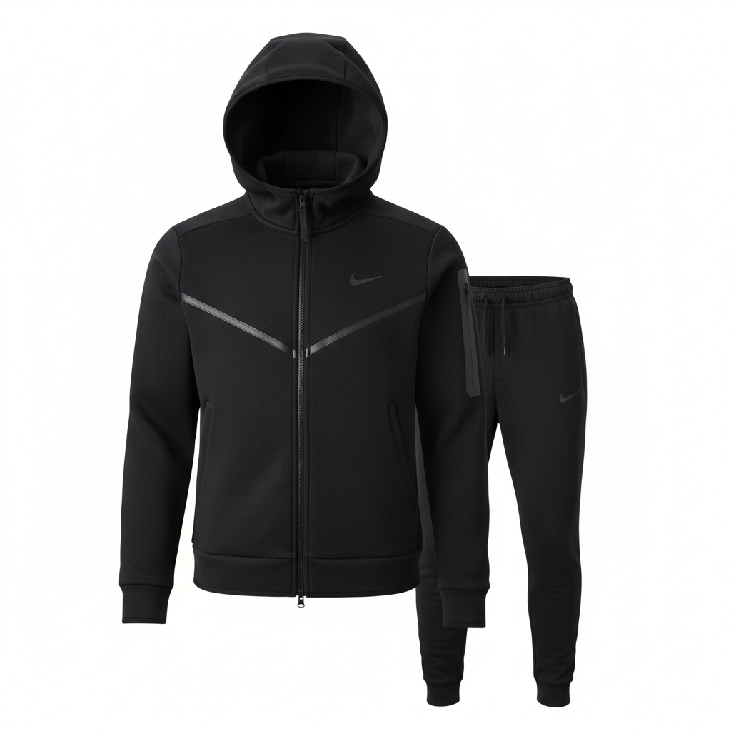 Nike Sportswear Tech Fleece Full Zip Hoodie & Joggers Set grey Black