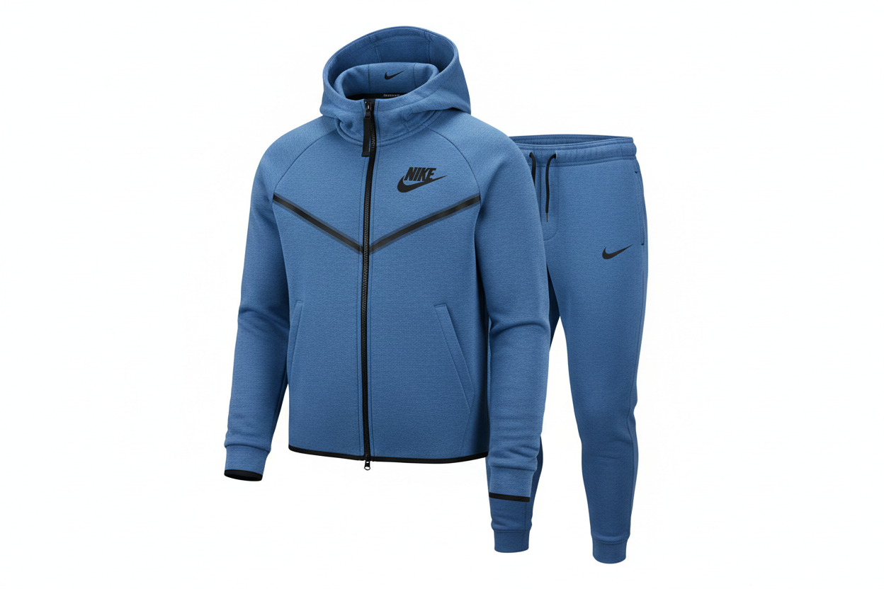 Nike Sportswear Tech Fleece Full Zip Hoodie & Joggers Set grey Blue